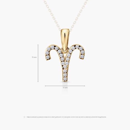 Zawieszka baran SAVICKI: złota, cyrkonie